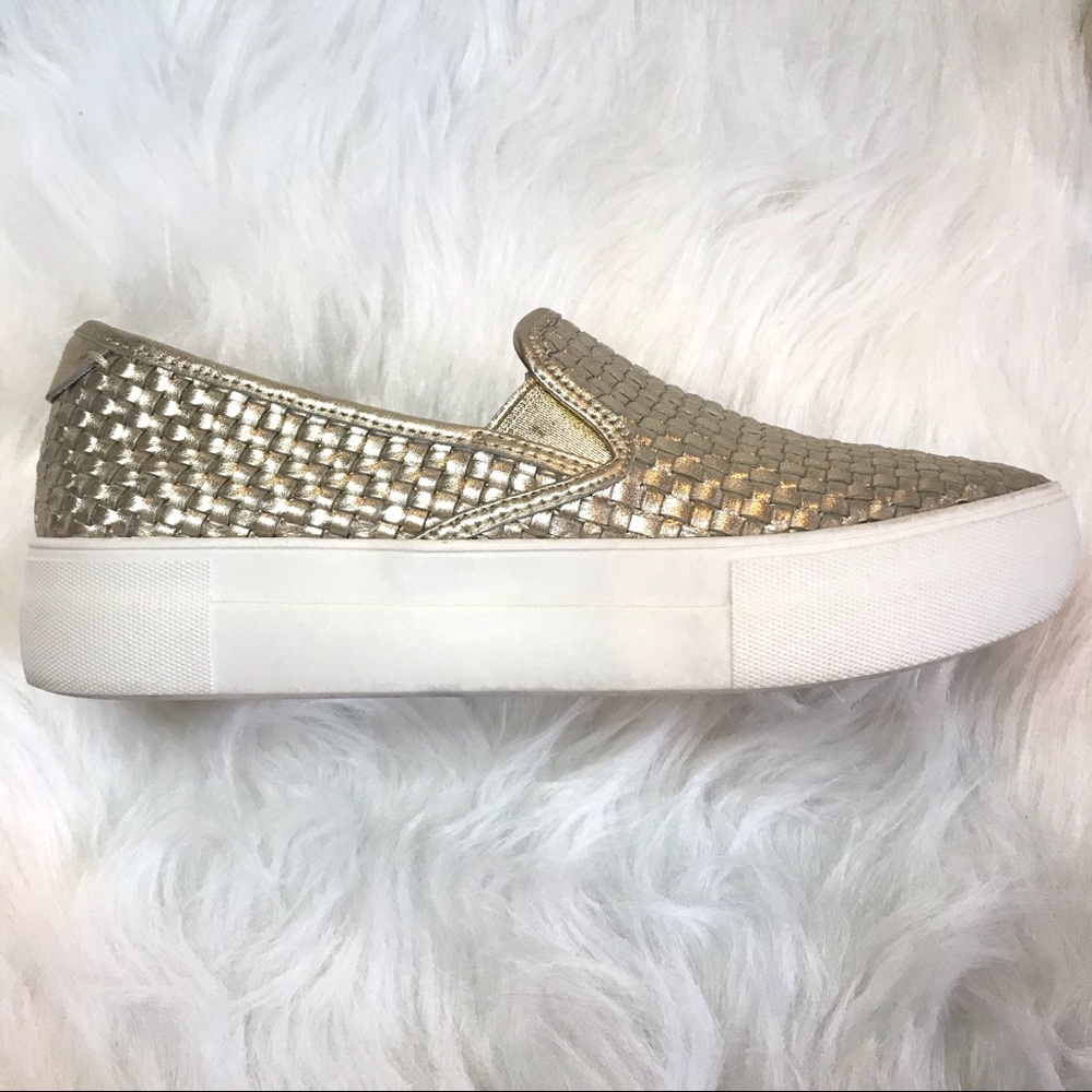J/Slides Woven Platform Slide-On Sneaker In Gold - image 3